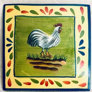 Style Eyes Provence Rooster Collection Square Plate